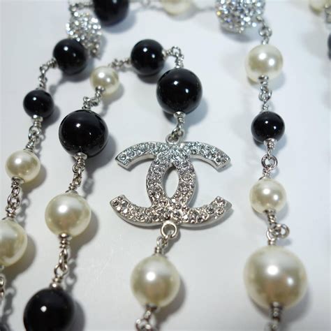 chanel black and white|chanel black and white necklace.